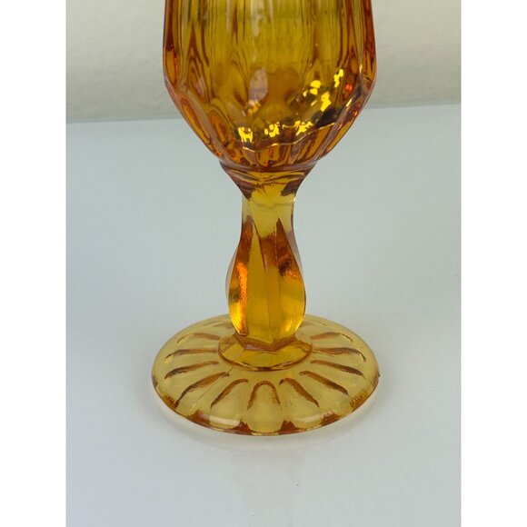 Fenton Colonial Vintage Amber Glass Art Swung Vase Thumbprint Base 12" Boho - Picture 12 of 15